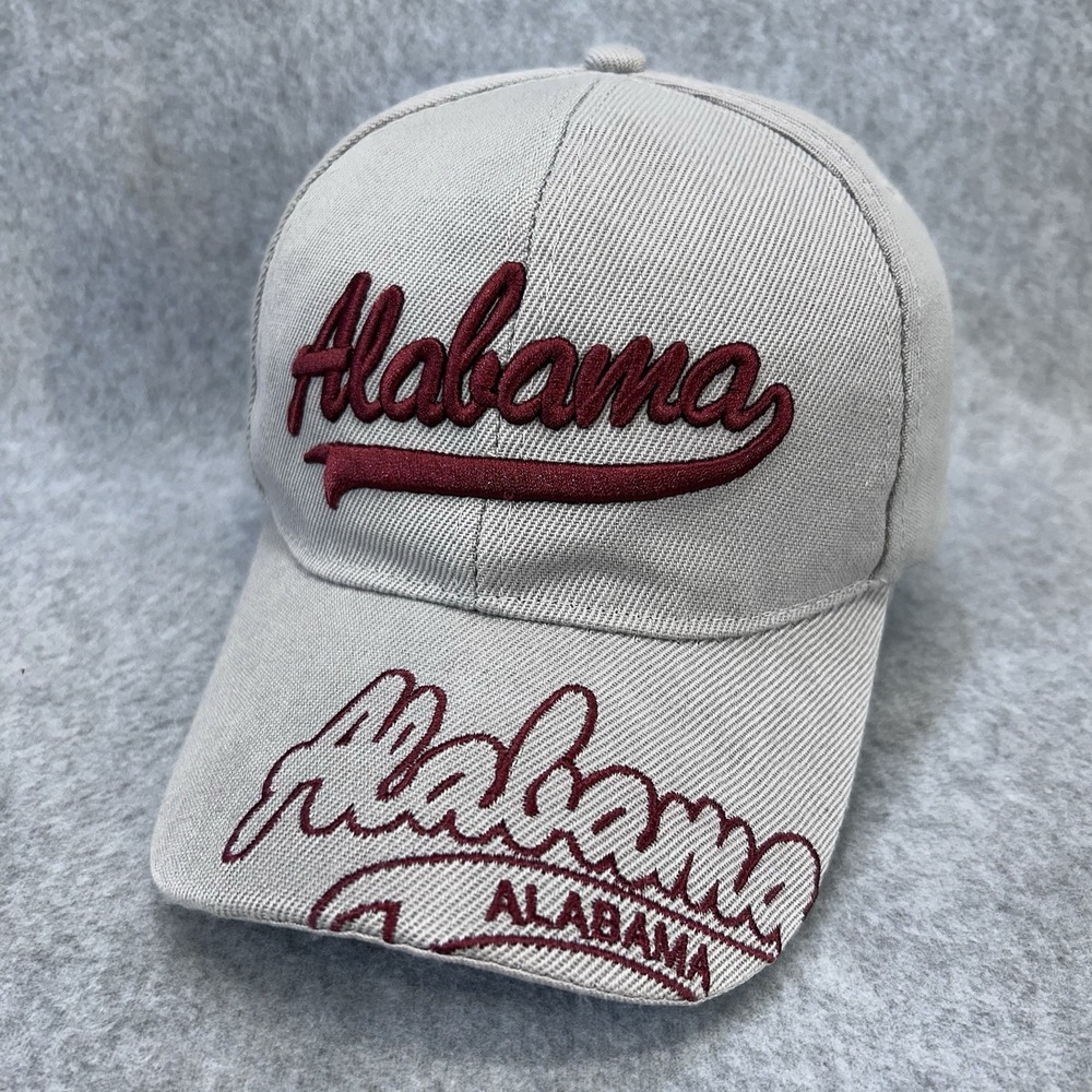 Alabama Script Mens Gray Unbranded Baseball Cap Embroidered OSFM